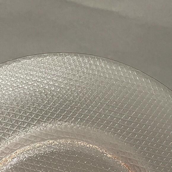 Pink Glass Salad Luncheon Plates 8 7/8" Lot of 2 - Picture 6 of 6